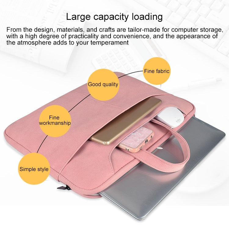 ST06S Waterproof PU Leather Zipper Hidden Portable Strap One-shoulder Handbag for 13.3 inch Laptops, with Magic Stick & Suitcase Belt (Pink) - Computer & Networking by buy2fix | Online Shopping UK | buy2fix