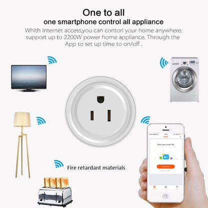 10A Round Shape WiFi Mini Plug APP Remote Control Timing Smart Socket Works with Alexa & Google Home, AC 100-240V, US Plug - Consumer Electronics by buy2fix | Online Shopping UK | buy2fix