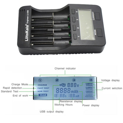 LiitoKala lii-500 Lithium Battery Charger for Li-ion IMR 18650, 26650, 16340, 14500, 10440, 18500, EU Plug - Consumer Electronics by buy2fix | Online Shopping UK | buy2fix