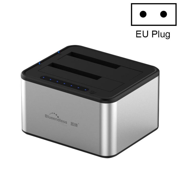 Blueendless 2.5 / 3.5 inch SATA USB 3.0 2 Bay Offline Copy Hard Drive Dock (EU Plug) - HDD Enclosure by Blueendless | Online Shopping UK | buy2fix