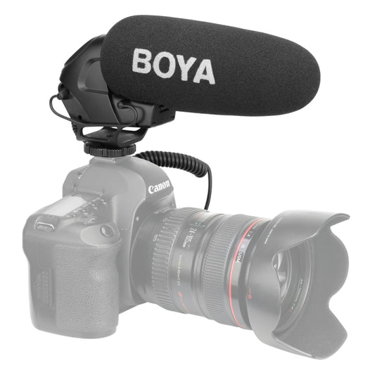 BOYA BY-BM3031 Shotgun Super-cardioid Condenser Broadcast Microphone with Windshield for Canon / Nikon / Sony DSLR Cameras(Black) - Consumer Electronics by BOYA | Online Shopping UK | buy2fix