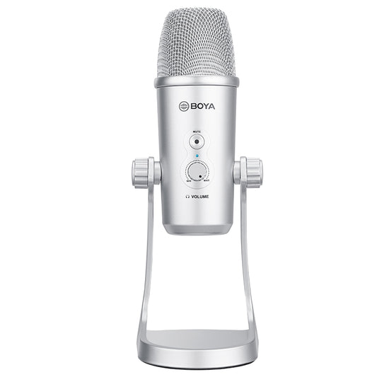 BOYA BY-PM700SP Four Directivity USB Studio Recording Condenser Microphone with Desktop Stand(Silver) - Consumer Electronics by BOYA | Online Shopping UK | buy2fix