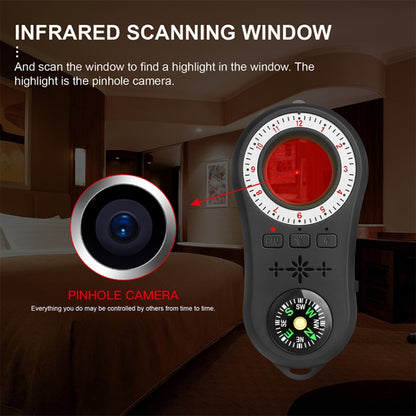 S100 Infrared Scanner Wireless Precision Alarm Detector with LED Flashlight (Red) - Security by buy2fix | Online Shopping UK | buy2fix