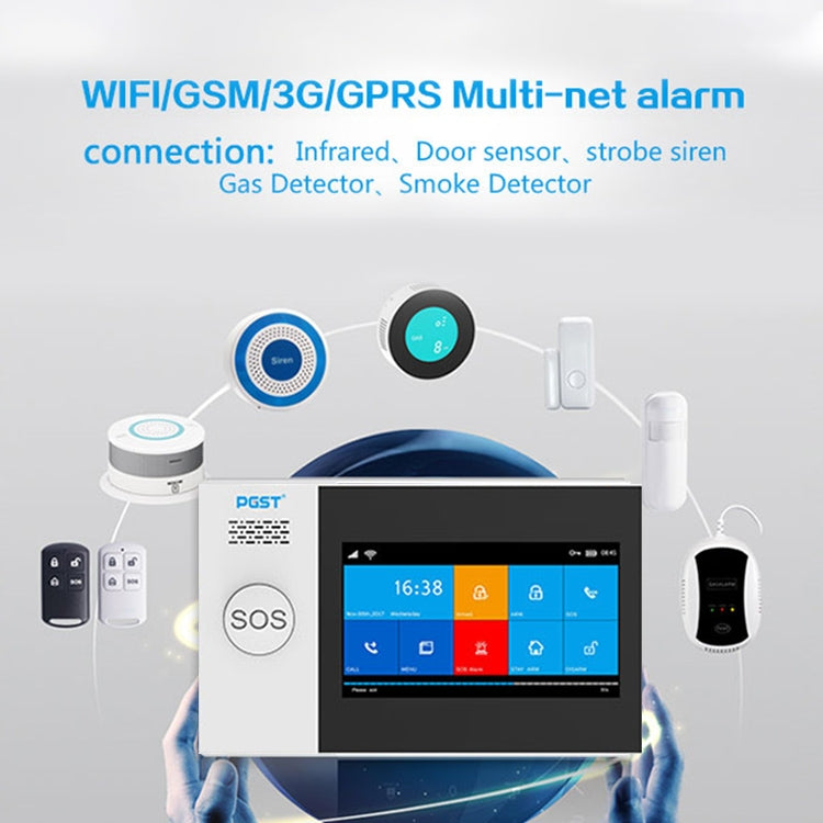 PG-107 GSM + WiFi Intelligent Alarm System with 4.3 inch TFT Display Screen - Security by buy2fix | Online Shopping UK | buy2fix