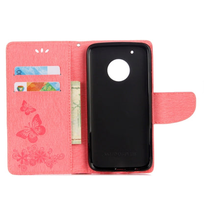 For Motorola Moto G5 Plus Pressed Flowers Butterfly Pattern Horizontal Flip Leather Case with Holder & Card Slots & Wallet(Pink) - Motorola Cases by buy2fix | Online Shopping UK | buy2fix