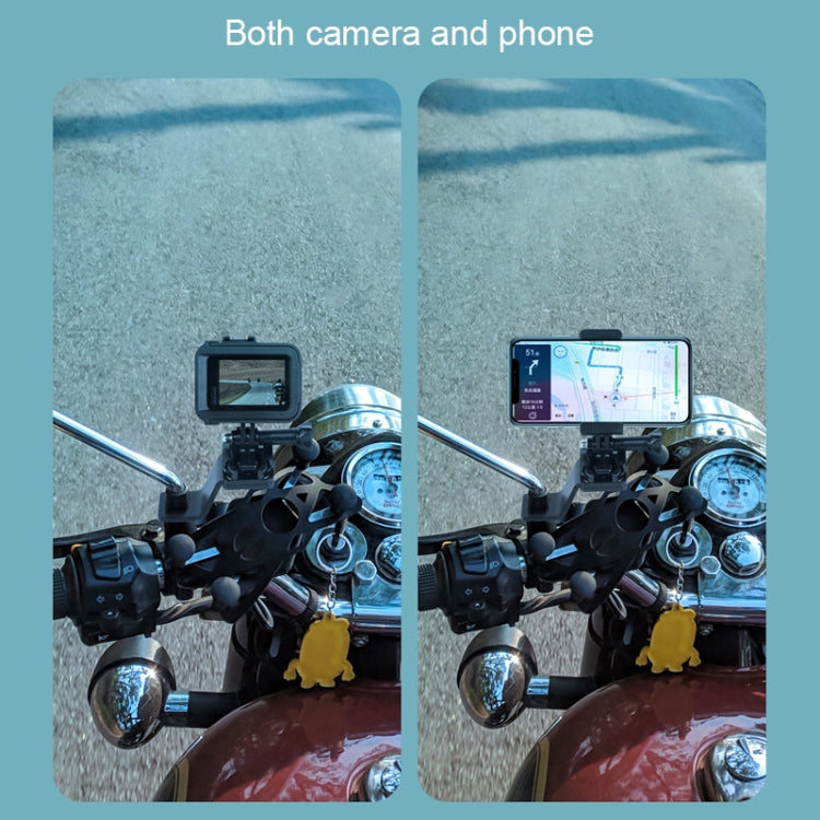 RUIGPRO Motorcycle Handlebar Alloy Phone Bracket for GoPro HERO9 Black / HERO8 Black /7 /6 /5, Insta360 One R, DJI Osmo Action, Xiaoyi Sport Cameras(Red) - DJI & GoPro Accessories by buy2fix | Online Shopping UK | buy2fix