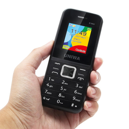 UNIWA E1802 Mobile Phone, 1.77 inch, 1800mAh Battery, SC6531DA, 21 Keys, Support Bluetooth, FM, MP3, MP4, GSM, Dual SIM(Blue) - UNIWA by UNIWA | Online Shopping UK | buy2fix