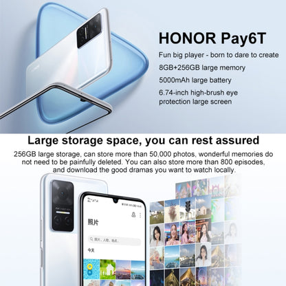 Honor Play6T 5G, 8GB+256GB, China Version, Triple Back Cameras, Side Fingerprint Identification, 5000mAh Battery, 6.74 inch Magic UI 5.0 (Android 11) MediaTek Dimensity 700 Octa Core up to 2.2GHz, Network: 5G, OTG, Not Support Google Play (Silver) - Honor by Huawei | Online Shopping UK | buy2fix