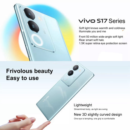 vivo S17 5G, 50MP Camera, 12GB+ 256GB, Dual Back Cameras, Screen Fingerprint Identification, 4600mAh Battery, 6.78 inch Android 13 OriginOS 3 Snapdragon 778G+ Octa Core up to 2.5GHz, OTG, NFC, Network: 5G (Pink) - vivo by vivo | Online Shopping UK | buy2fix