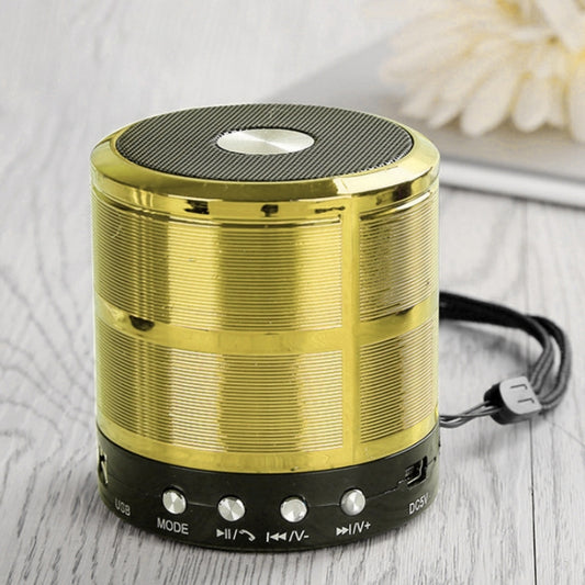 WS-887 Bluetooth Speaker with Lanyard, Support Hands-free Call & FM & U Disk & TF Card & AUX(Gold) - Mini Speaker by buy2fix | Online Shopping UK | buy2fix