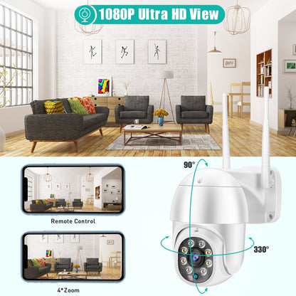 QX43-2 1080P 2.0MP Lens IP66 Waterproof PTZ Rotating WIFI Camera, Support Infrared Night Vision & Two-way Voice Intercom & Motion Detection & 128GB TF Card, AU Plug - Security by buy2fix | Online Shopping UK | buy2fix