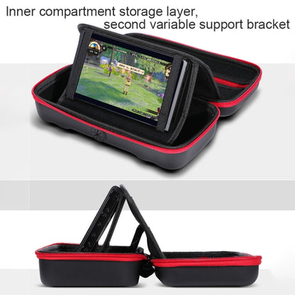 Portable EVA Storage Bag Protective Case Handbag with Holder Function for Nintendo Switch Console, Size: 26x12.5x7cm(Black Red) - Bags by buy2fix | Online Shopping UK | buy2fix