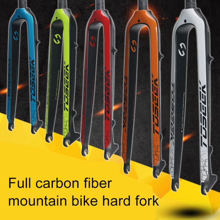 TOSEEK Ultra Light 27.5 Inch 405mm Mountain Bike Full Carbon Front Fork Straight Head Tube Disc Brake(Black) - Outdoor & Sports by TOSEEK | Online Shopping UK | buy2fix