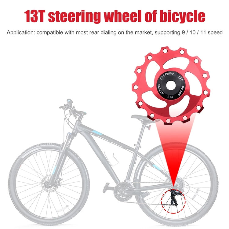 GUB V13 13T Bicycle Rear Derailleur Jockey Wheel (Black) - Outdoor & Sports by GUB | Online Shopping UK | buy2fix