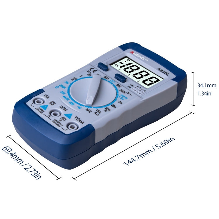 ANENG A830L Handheld Multimeter Household Electrical Instrument (Yellow Grey) - Current & Voltage Tester by ANENG | Online Shopping UK | buy2fix