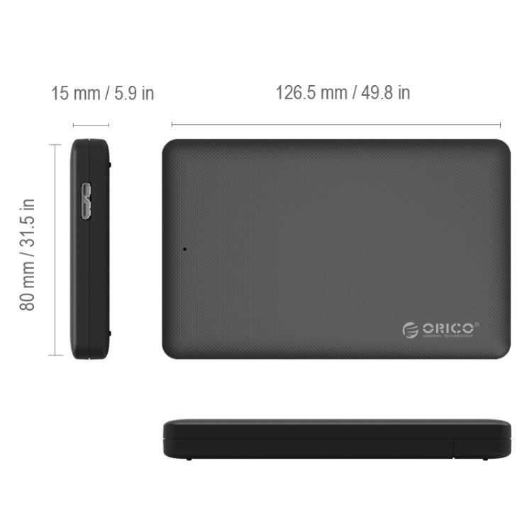 ORICO 2577U3 Grid Texture Design 2.5 inch ABS USB 3.0 Hard Drive Enclosure Box(Black) -  by ORICO | Online Shopping UK | buy2fix