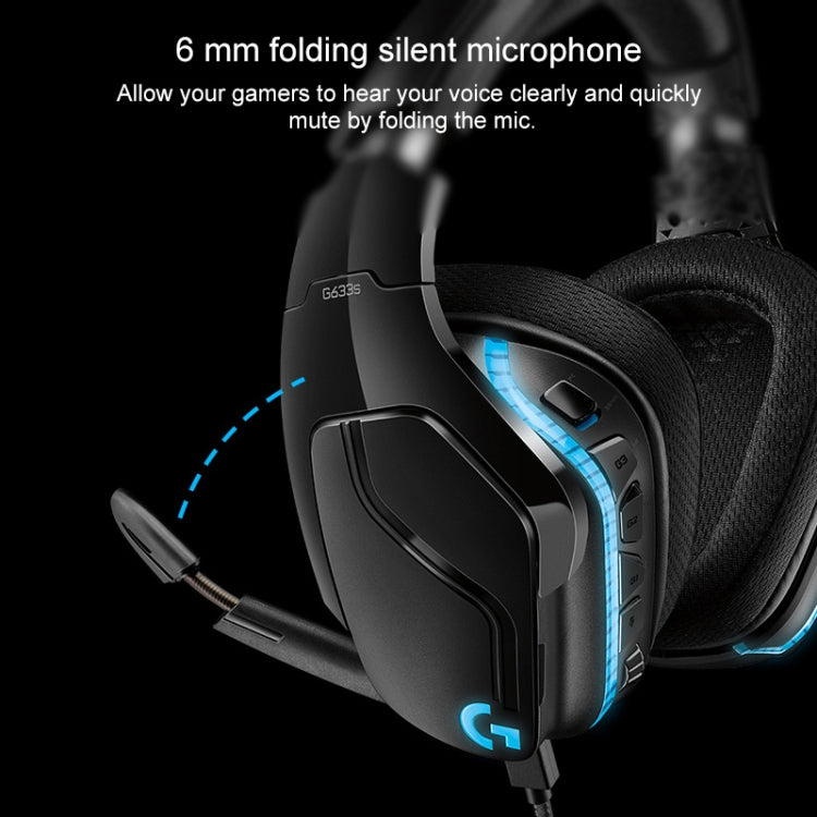 Logitech G633S Dolby 7.1 Surround Sound Stereo Colorful Lighting Noise Reduction Competition Gaming Wired Headset - Multimedia Headset by Logitech | Online Shopping UK | buy2fix