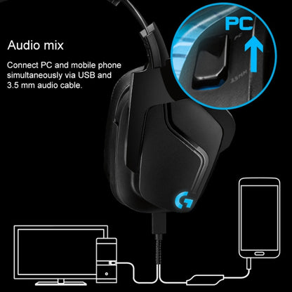 Logitech G633S Dolby 7.1 Surround Sound Stereo Colorful Lighting Noise Reduction Competition Gaming Wired Headset - Multimedia Headset by Logitech | Online Shopping UK | buy2fix