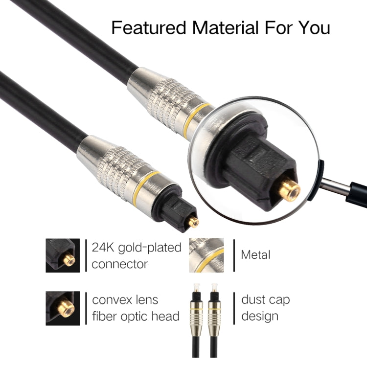 1m OD6.0mm Nickel Plated Metal Head Toslink Male to Male Digital Optical Audio Cable - Audio Optical Cables by buy2fix | Online Shopping UK | buy2fix