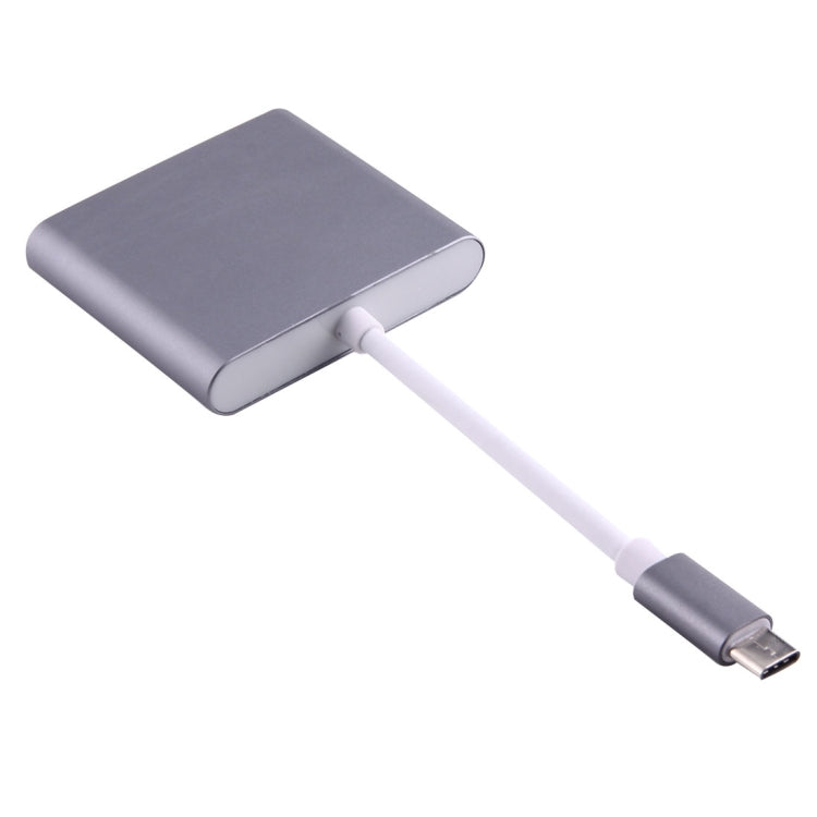 USB-C / Type-C 3.1 Male to USB-C / Type-C 3.1 Female & HDMI Female & USB 3.0 Female Adapter(Grey) - Computer & Networking by buy2fix | Online Shopping UK | buy2fix