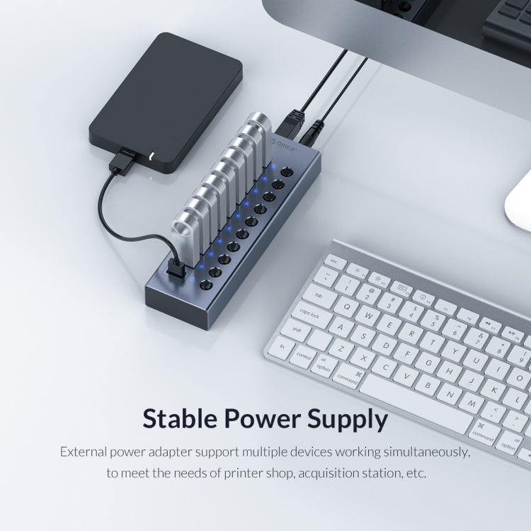 ORICO BT2U3-13AB-GY-BP Multi-Ports Individual Switches HUB, AU Plug - USB 3.0 HUB by ORICO | Online Shopping UK | buy2fix