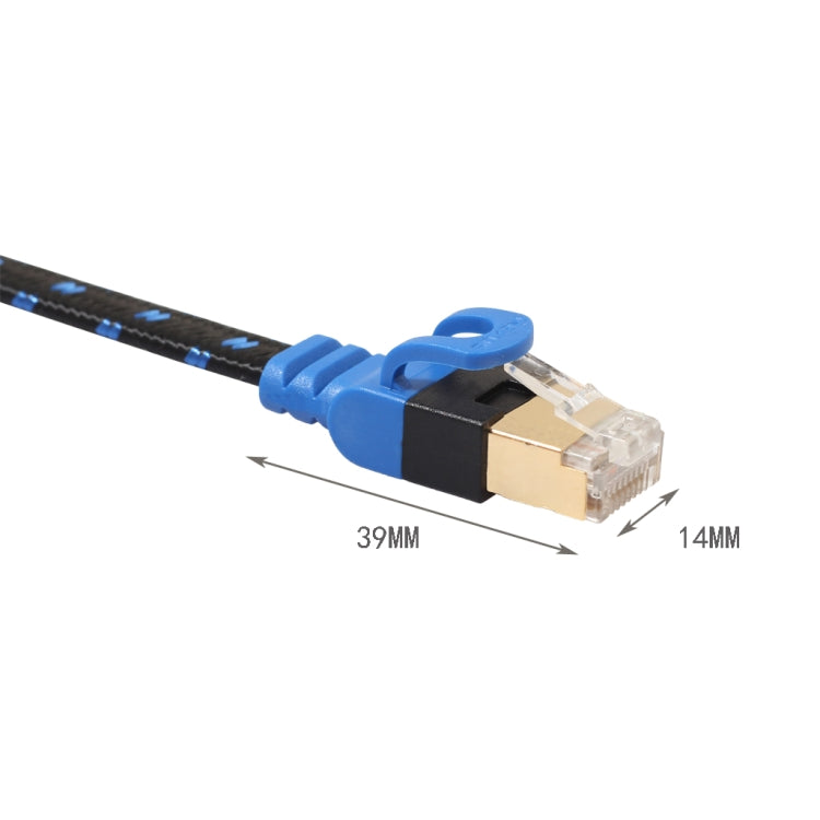 REXLIS CAT7-2 Gold-plated CAT7 Flat Ethernet 10 Gigabit Two-color Braided Network LAN Cable for Modem Router LAN Network, with Shielded RJ45 Connectors, Length: 1m - Lan Cable and Tools by REXLIS | Online Shopping UK | buy2fix