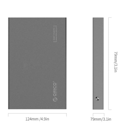 ORICO 2518S3 USB3.0 External Hard Disk Box Storage Case for 7mm & 9.5mm 2.5 inch SATA HDD / SSD (Grey) - HDD Enclosure by ORICO | Online Shopping UK | buy2fix