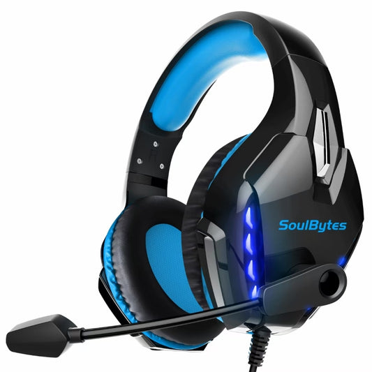 Soulbytes S11 USB + 3.5mm 4 Pin Adjustable LED Light Gaming Headset with Mic (Blue) - Multimedia Headset by Soulbytes | Online Shopping UK | buy2fix