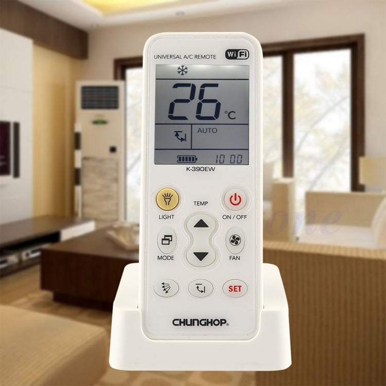 CHUNGHOP K-390EW WiFi Smart Universal Air Conditioner A/C Remote Control with Backlight & LED Light & Base, Support 2G / 3G / 4G / WiFi Network, EU Plug - Air-Conditioner by CHUNGHOP | Online Shopping UK | buy2fix