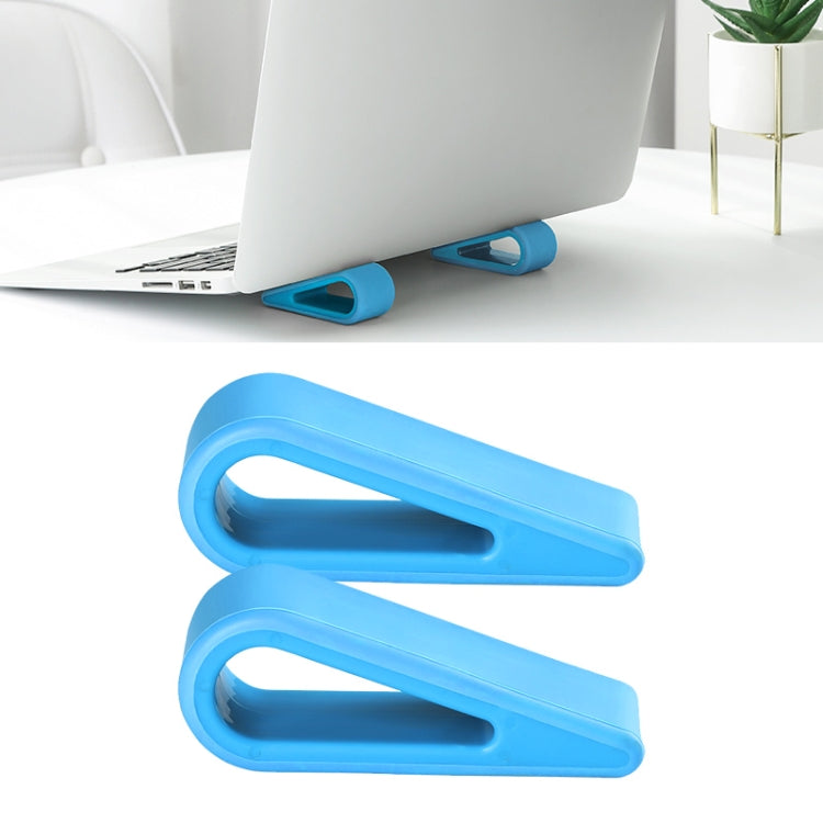 2 PCS Simple Notebook Computer Bracket Adjustable Height Increase Heat Dissipation Base Pad Holder (Blue) - Computer & Networking by buy2fix | Online Shopping UK | buy2fix