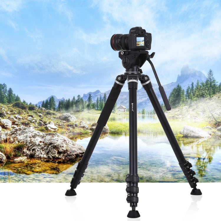 PULUZ 4-Section Folding Legs Metal Tripod Mount for DSLR / SLR Camera, Adjustable Height: 97-180cm - Camera Accessories by PULUZ | Online Shopping UK | buy2fix