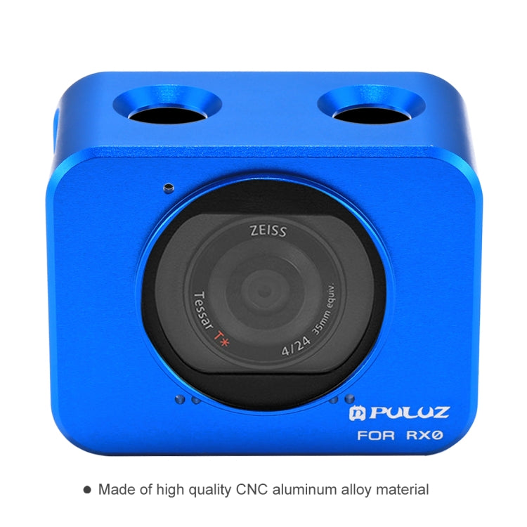 PULUZ for Sony RX0 Aluminum Alloy Protective Cage + 37mm UV Filter Lens + Lens Sunshade with Screws and Screwdrivers(Blue) - DJI & GoPro Accessories by PULUZ | Online Shopping UK | buy2fix