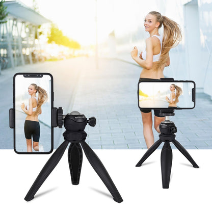 PULUZ 20cm Pocket Plastic Tripod Mount with 360 Degree Ball Head for Smartphones, GoPro, DSLR Cameras(Black) - Tripods by PULUZ | Online Shopping UK | buy2fix