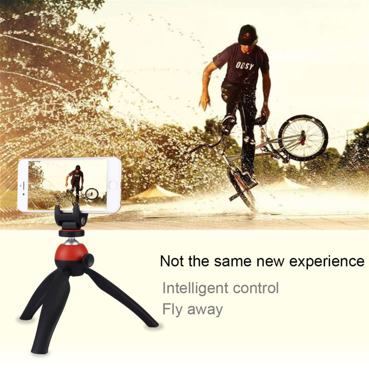 PULUZ Pocket Mini Tripod Mount with 360 Degree Ball Head & Phone Clamp for Smartphones(Red) - Camera Accessories by PULUZ | Online Shopping UK | buy2fix