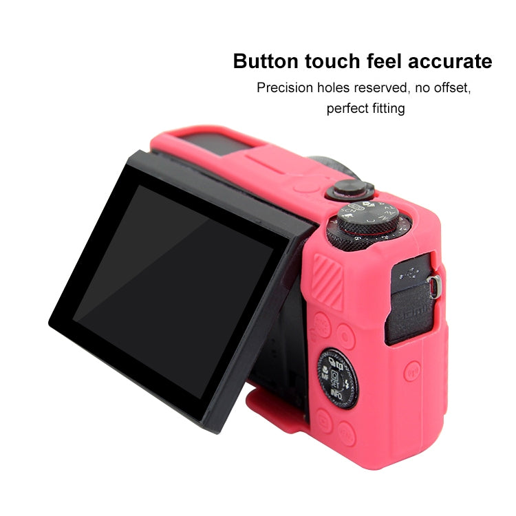 PULUZ Soft Silicone Protective Case for Canon EOS G7 X Mark II(Rose Red) - Protective Case by PULUZ | Online Shopping UK | buy2fix