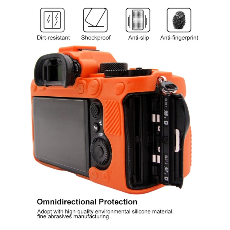 PULUZ Soft Silicone Protective Case for Sony ILCE-9M2/ Alpha 9 II / A92(Orange) - Protective Case by PULUZ | Online Shopping UK | buy2fix