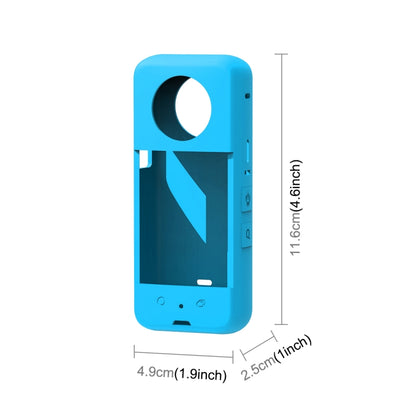 For Insta360 X3 PULUZ Silicone Protective Case with Lens Cover(Blue) - DJI & GoPro Accessories by PULUZ | Online Shopping UK | buy2fix