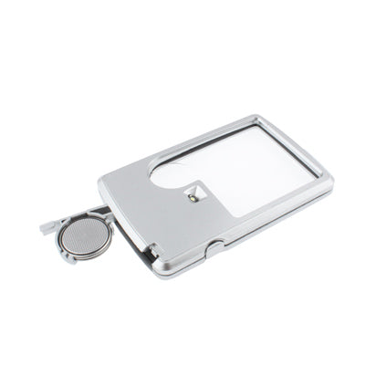 1 LED Illuminated Credit Card Design 6X / 3X Jewelry Magnifier(Silver) - Consumer Electronics by buy2fix | Online Shopping UK | buy2fix