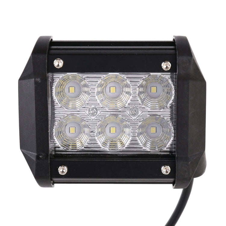 18W  6 LED White Light Floodlight Engineering Lamp / Waterproof IP67 SUVs Light, DC 10-30V(Black) - In Car by buy2fix | Online Shopping UK | buy2fix