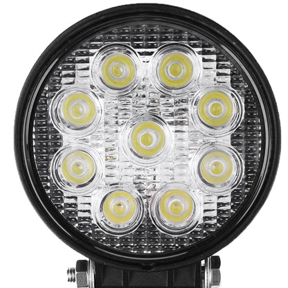 Round Shape 27W Bridgelux 2150lm 9 LED White Light Floodlight Engineering Lamp / Waterproof IP67 SUVs Light, DC 10-30V(Black) - In Car by buy2fix | Online Shopping UK | buy2fix