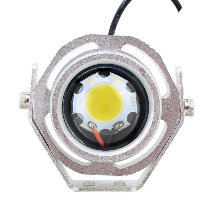 10W 500LM White Light 6500K COB LED Wired Hexagon Eagle Eyes Car Fog Lamp,Wire Length:35cm, DC 12-24V(Silver) - In Car by buy2fix | Online Shopping UK | buy2fix