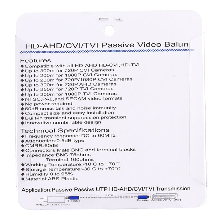 2 PCS 202P-HD Enhanced Version Coaxial CVI/TVI/AHD 1CH Passive Transceiver Video Balun - Security by buy2fix | Online Shopping UK | buy2fix