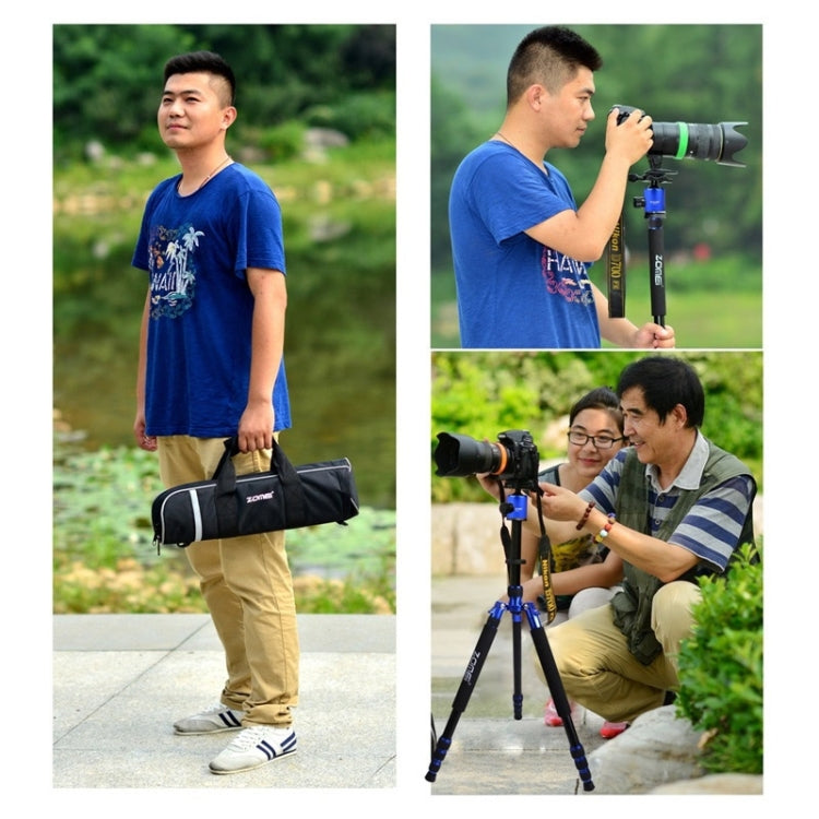 ZOMEI Z888 Portable Professional Travel Aluminium Tripod Monopod with Ball Head for Digital Camera(Blue) - Tripods by ZOMEI | Online Shopping UK | buy2fix