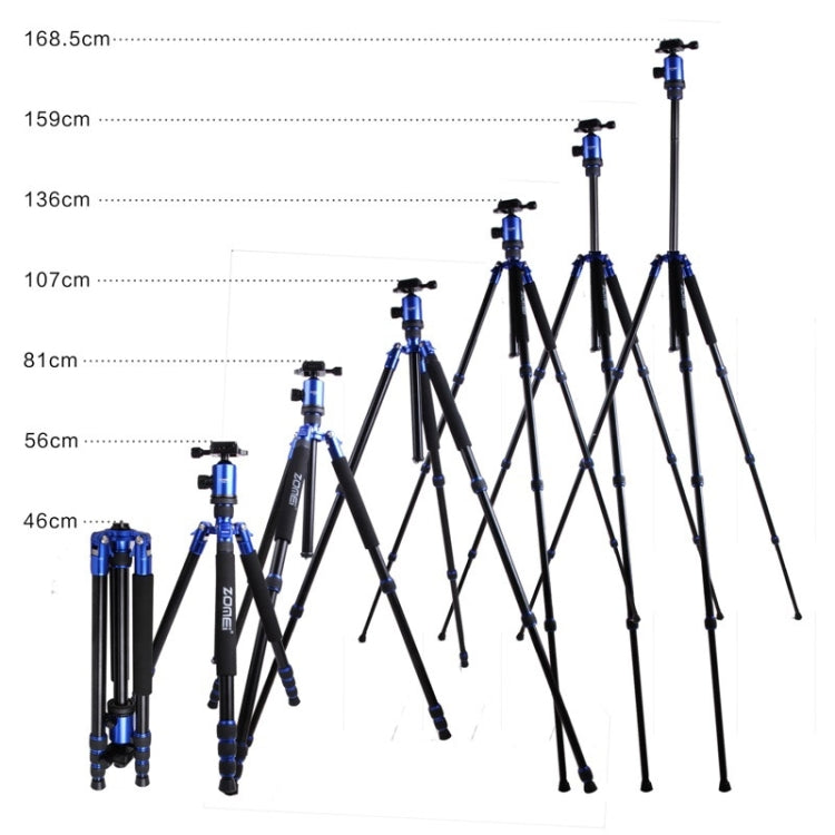 ZOMEI Z888 Portable Professional Travel Aluminium Tripod Monopod with Ball Head for Digital Camera(Blue) - Tripods by ZOMEI | Online Shopping UK | buy2fix