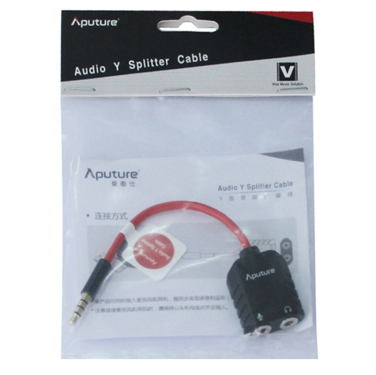 Aputure 3.5mm Audio Y Male to 2 Female Headset Mic Splitter Cable - Camera Accessories by Aputure | Online Shopping UK | buy2fix