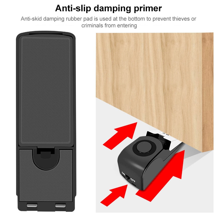 HH-MD001 Door Stop Wedge Alarm for Home and Travel(Black) - Security by buy2fix | Online Shopping UK | buy2fix