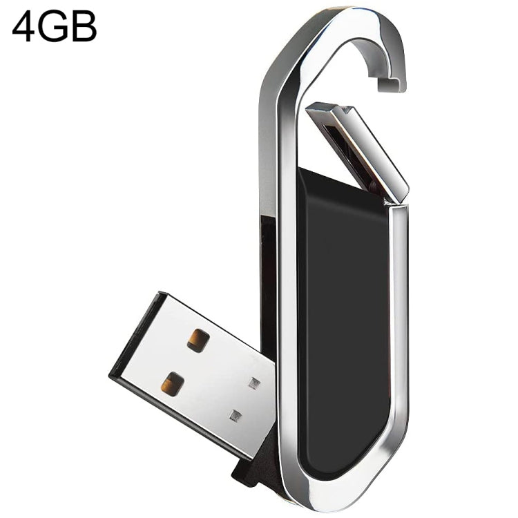 4GB Metallic Keychains Style USB 2.0 Flash Disk (Black)(Black) - Computer & Networking by buy2fix | Online Shopping UK | buy2fix