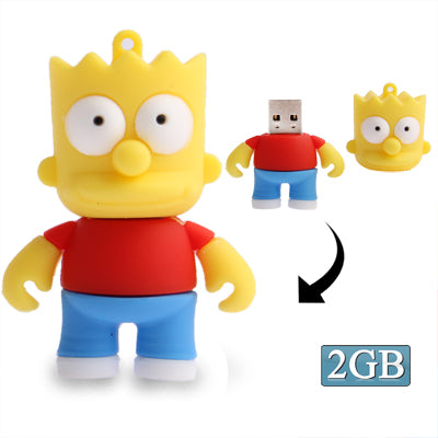 The Simpsons Bart  Shape Silicone USB2.0 Flash disk, Special for All Kinds of Festival Day Gifts (2GB) - USB Flash Drives by buy2fix | Online Shopping UK | buy2fix