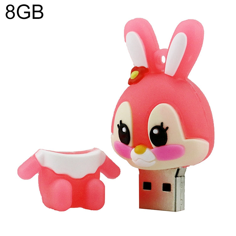 Cartoon Bunny Style Silicone USB 2.0 Flash disk, Special for All Kinds of Festival Day Gifts,Pink (8GB) - USB Flash Drives by buy2fix | Online Shopping UK | buy2fix