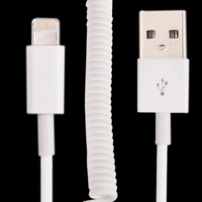 USB Sync Data / Charging Coiled Cable for iPhone, iPad(White) - Normal Style Cable by buy2fix | Online Shopping UK | buy2fix